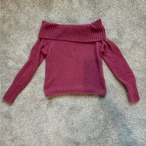 SO Off-Shoulder Sweater in Deep Pink